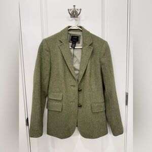 J. Crew Vintage Riding Tweed Blazer Jacket Coat with Leather Buttons with Size 8